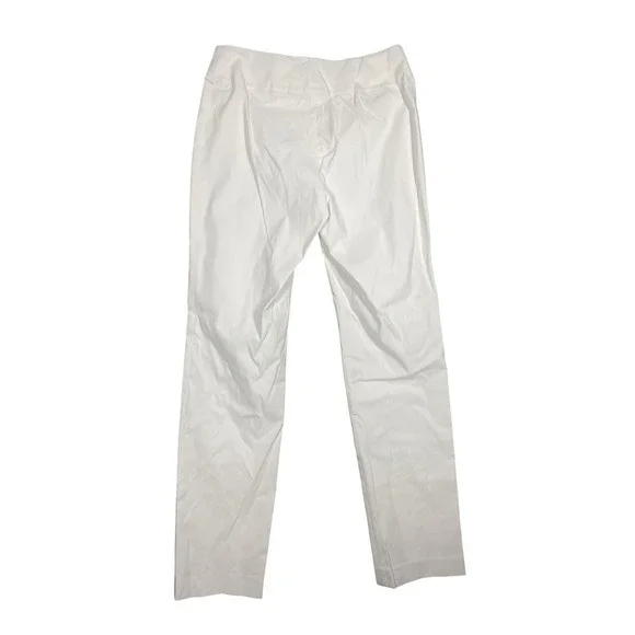 NIC+ZOE Womens Polished Wonderstretch Pull On Paper White Straight Leg Pants 4 - Picture 7 of 9